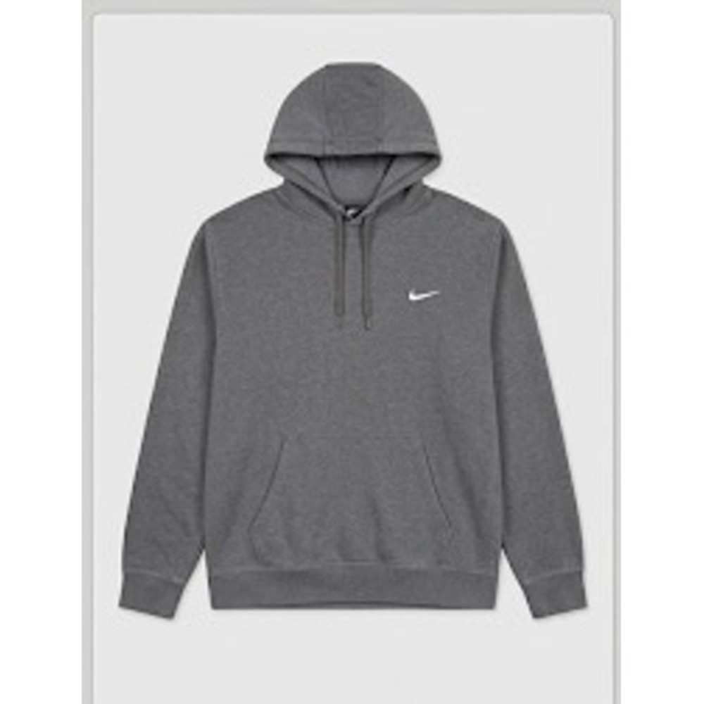 Nike Mens Sportswear Club Fleece Hoodie Charcoal Grey Embroidered Swoosh XXL